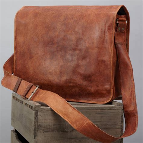 brown messenger bag fake leather|soft leather messenger bag brown.